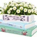 Book Planter Pot, Ceramic Book Shaped Decorative Planter with Drainage Hole, Small Literary Planter Unique Flower Vase Bookshelf Accent for Home Decor Gifts