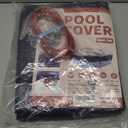 STARPYNG-Pool Cover,Above Ground Pool Solar Cover, Underground Pool Cover Protector with Drawstring Design, Easy to Install (Pool Size: 18FT, Cover Size: 21FT, Round, Navy/Black,Weave 7x7)