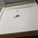 Shower pan,Goodyo 36" x 36" Shower Base with Double Threshold and Center Drain, White, Drain not Included