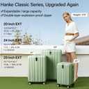 Hanke Expandable Hard Shell Luggage Sets 2 piece Carry on Luggage with Wheels Suitcases Lightweight Checked Travel Luggage Rolling Large Suitcase Travel Luggage Bag Woman Men 20/29 Inch(Bamboo Green)