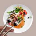 Thickened Stainless Steel Forks,4 Piece Set of Stainless Steel Hammer Fork Set,Tree Shaped Texture Handle Fork,4 Pieces,Silver