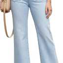 Wide Leg Jeans Woman, High Waisted Jeans for Women Trendy Stretchy Baggy Denim Pants with Pocket, Size 8