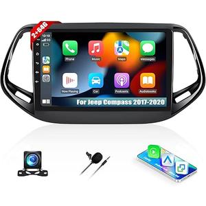 2+64G Android 13 Car Stereo for Jeep Compass 2017-2020 with Wireless Carplay Android Auto,10.1" Touchscreen Car Radio with WiFi GPS Mirror Link Bluetooth EQ FM RDS SWC + Backup Camera