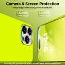 Magnetic for iPhone 16 Pro Case, Compatible with Magsafe, Suction Cup Phone Mount, 2 Screen Protectors - Camera Protector, Silicone Shockproof Protective Phone Cover 6.3", Neon Yellow