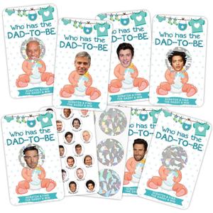 41 Sheet Baby Shower Scratch Off Game, Who has the Dad-To-Be Scratch Off, 3.5 x 2.1 In Funny Baby Shower Games Ideas for Party Guests - Gender Reveal Party Decor-MT02