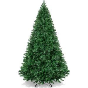 Artificial Christmas Tree, 6ft Premium Unlit Hinged Design, Dense Branches Realistic Holiday Décor​ w/Easy Assembly, Base