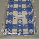 Rectangle Vinyl Table Cloth, Waterproof Elastic Fitted Tablecloth with Flannel Backing, Plastic Table Cover for Picnic, Camping, Outdoor (Blue & White, 30"x60")