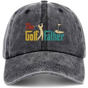 Zcyhtqp, The Golf Father, Funny Baseball Cap, Funny Trucker Hats with Sayings, Adjustable Cotton Baseball Cap, Perfect Golf Gift for Dad Black