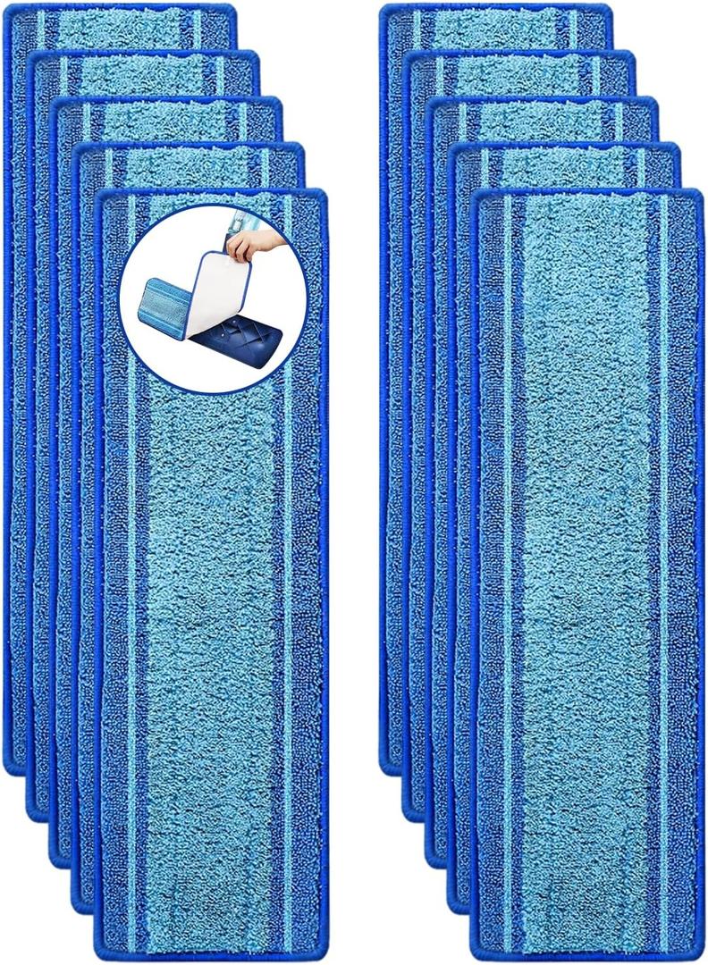 10 Pack Microfiber Cleaning Pads for Bona Family of Mops,Washable & Reusable Mop Pads Refill Replacement Safe for Hardwood and Multi-Surfac Floors Have Super-Absorbent