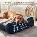 JOEJOY XL Orthopedic Dog Bed for Large Dogs Up to 80lbs - Extra Thick Foam Pet Bed Sofa with Bolster Sides, Large Sized Dog Bed with Removable Washable Cover, Non-Slip Bottom, Blue (42"x30")
