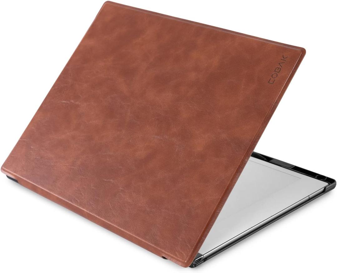 CoBak Case for Remarkable 2 Paper Tablet - Lightweight and Hard Back Shell Protective Book Folio Cover with Built-in Pen Holder - for 10.3" 2020 Released (Brown)