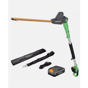 WORKPROX 20V Cordless Pole Hedge Trimmer 9.2feet Reach 18" Dual Action Blade USA