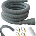 Universal Washing Machine Drain Hose, 3.2ft Flexible Dishwasher Hose Extension Kit for Portable Sink & Dehumidifier with 4 Clamps, 1 Adapter & U-Bend Holder (3.2feet)