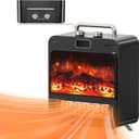 Feculs Electric Fireplace Heater, 3-IN-1 Portable Fireplace Heaters for Indoor Use, 750/1500W Space Heater Indoor, Realistic 3D Flame, 2 Heating and Fan Modes, Space Heater for Office Bedroom Indoor