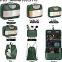 2 x Veken 8 Set Packing Cubes for Travel Essentials, Suitcase Organizer Bags in 4 Sizes, Carry-On Luggage Accessories with Large Laundry & Hanging Toiletry Bag, Must-Have for Airplane, Road Trip & Camping (09-Olive Green)