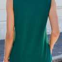 YELAIVP Women's Summer Tank Tops Sleeveless Shirts Pleated Scoop Neck Beach Casual Outfits Loose Vacation Shirts (Green, S)