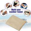 Chamois Cloth for Car - 35'' x 23.6'' (5.7 sq ft) - Extra Large Drying Natural Shammy Towel Real Leather Washing Cloth Cleaning Car Wipes