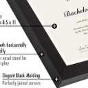 Americanflat 8.5x11 Diploma Frame with Shatter-Resistant Glass - Document Frames with Engineered Wood - Legacy Collection - Certificate Frame for Tabletop and Wall Display - Black