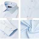 Nautica Slim Fit Mens Dress Shirts Long Sleeve Performance Polyester Fabric Wrinkle Free 4-Way Stretch (Blue, M)