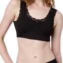 Florence by Mills Women's Villa Collection Pointelle Bralette (X-Large, Black)