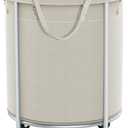 Aduanbang 170L Laundry Basket with Wheels, Rolling Hamper with Removable Bag & Steel Frame, Round Laundry Cart with 4 Casters & 2 Brakes, Ideal for Bedroom, Bathroom & Laundry Room