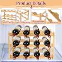 Wine Racks, 3-Tire Bamboo Wine Rack, Wine Rack for Inside Cabinet 12 Bottles Wine Storage Holder Liquor Bottle Display Shelf Suitable for Bar,Home,Kitchen,Cellar Basement,Restaurant