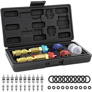 R134A R1234YF AC Valve Core Removal Tool Kit-Universal Remover/Installer for Automotive A/C Systems, Includes 20 Valve Cores&20 O-Rings Compatible with R134a R1234YF R22 Standard JRA/Schrader Valve