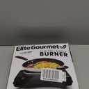 Elite Gourmet ESB-301BF# Countertop Single Cast Iron Burner, 1000 Watts Electric Hot Plate, Temperature Controls, Power Indicator Lights, Easy to Clean, Black