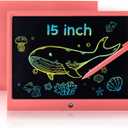 LCD Writing Tablet for Kids, 15 Inch Colorful Electronic Doodle Board, Educational Learning Kids Drawing Tablet Toys, Christmas Birthday Gift for 3 4 5 6 7 8 9 Year Old Girls Boy (Pink)