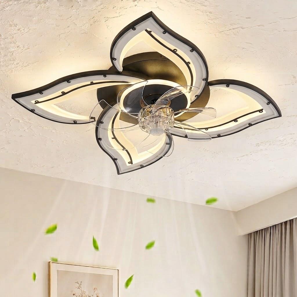 Flower Modern CeilingFans with Lights, White