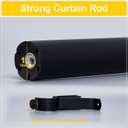 NICETOWN Black Curtain Rods for Window 48 to 86 inch, 1 1/8 Diameter with Ball Finials for Window Treatment, Adjustable Length from 48 to 86-Inch, Matte Black