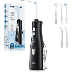 Water Dental Flosser 300ML Portable - 4 Modes Cordless Oral Irrigator - Rechargeable IPX7 Waterproof - Water Dental Piks for Cleaning for Home Travel