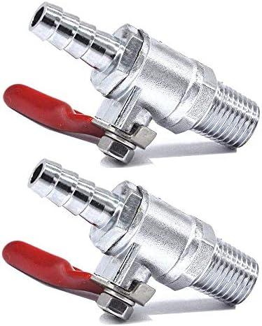 HZFJ NPT 1/4 to 5/16 Hose Barb Straight Through Forged Brass Micro-Cut Ball Valve (Check Valve, 5/16 Hose barb 2PCS)