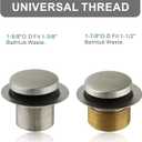 Brushed Nickel Bathtub Drain Tip-Toe Single Hole,Welsan Tub Drain Trim Set Conversion Kit Assembly, Coarse Thread Replacement Trim Kit with 1-Hole Overflow Faceplate Includes an Adapter