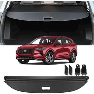 Cargo Cover Compatible with 2020-2023 2024 Ford Escape Accessories Retractable Rear Trunk Security Cover Shielding Shade Ford Escape Cargo Cover 2020 2021 2022 2023 2024 (Carbon Fiber Texture, Balck