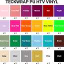 TECKWRAP HTV Heat Transfer Vinyl Bundle: 50 Pack 12"x10" PU Iron On Vinyl Sheets, 24 Assorted Colors for T-Shirts. Compatible with All Cutters & Heat Press Machines. Easy to Cut & Weed