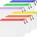 SUNEE 12pcs Mesh Zipper Pouch 11x16, Large Storage Bags for Board Game & Puzzle Organizing, Reusable Plastic Zip Organizer for Travel (A3, 6 Colors) (Multicolored)