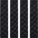 Tatuo 4 Pack Seat Belt Cover Extra Long Seat Belt Pads for Car Soft Comfort Shoulder Strap Covers Harness Pads Helps Protect Your Neck and Shoulder(15.8 Inch,Black)