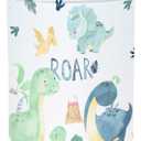 Clastyle 45L Cartoon Green Dinosaur Laundry Basket with Handle Round Bedroom Bathroon Toys Clothes Storage Basket for Nursery