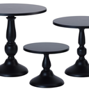 Set of 3 Orange Cake Stands, Metal Round Cake Holder Dessert Pie Pizza Display Stand 8" 10" 12" Serving Tray Halloween Decoration for Wedding Celebration Party Birthday Baby Shower