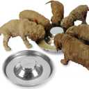Stainless Steel Puppy Dog Bowls 2 Pack, Pets Puppies Feeding Food and Water Weaning Bowls Dishes Feeder, 10.3 Inch
