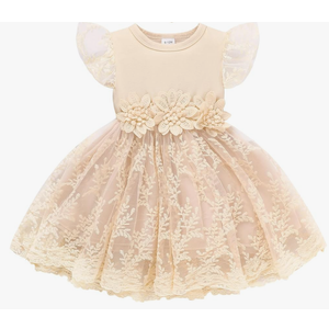 Toddler Girls Summer Tulle Dress with Ruffles Sleeveless Casual Floral Baby Dress, Size: 6-12 Months