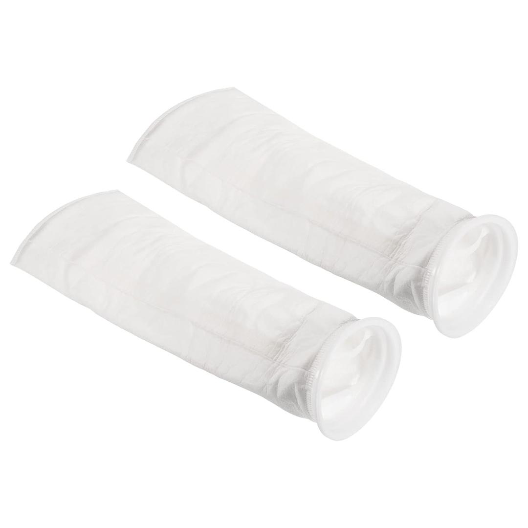 PATIKIL 6 Inch Ring Filter Socks 1 Micron, 2 Pack Mesh Bags Pool Skimmer Basket, White