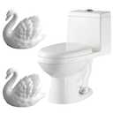 QZAVIRE Toilet Bolt Caps Decorative Elegant Swan Ceramic Decorative Toilet Bolt Covers Caps, Toilet Bolt Covers Decorative Animals For Bathroom (White)