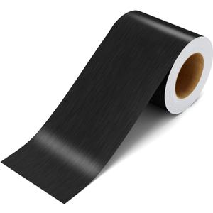 3x590 Inch Metallic Wallpaper Border Peel and Stick Black Metallic Wallpaper Border Self Adhesive Brushed Wall Trim Black Mirror Frame Sticker Stainless Mirror Frame for Bathroom Waterproof