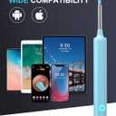 2 x DJROLL Ear Wax Removal, Earwax Remover Tool, Ear Camera, Ear Scope with Ear Wax Cleaner Tool Compatible with iPhone, iPad, Android Smart Phones (Blue)