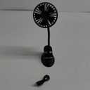 Clip On USB Mini Desk Fan with Emergency Power Bank, Battery Operated Rechargeable Portable Fan - Flexible Neck, 3 Speed Personal Cooling for Baby Stroller, Car, Camping, Office, Dorm, Beach - Black