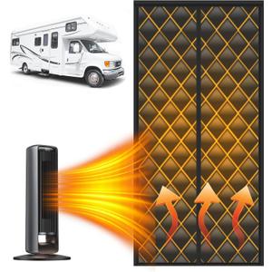 Magnetic RV Door Cover Universal Fit RV Insulated Thermal Door Curtain, Black, Waterproof, Compatible with Recreational Vehicle, Travel Trailer, 5th Wheel, 33" x 80"