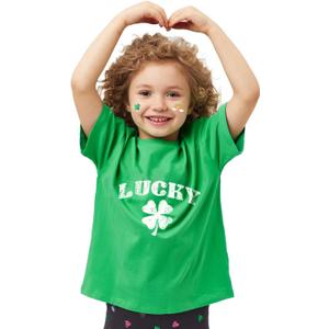 Kids St. Patrick's Day Shirt 2-7 Years Old Toddler Boys Girls Lucky Clover Tops Irish T-Shirts Shamrock Tee Outfits (XX-Large)
