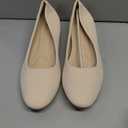 ALTOCIS Womens Low Block Chunky Heels Pumps Ladies Elegant Closed Round Toe Pumps Shoes Low Platform Office Pumps Shoes (8, Nature)